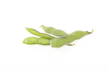 Fresh peas isolated on a white background