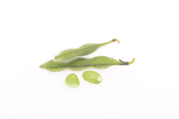 Fresh peas isolated on a white background
