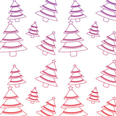 Fototapeta premium tree christmas related pattern image vector illustration design red to purple ombre line