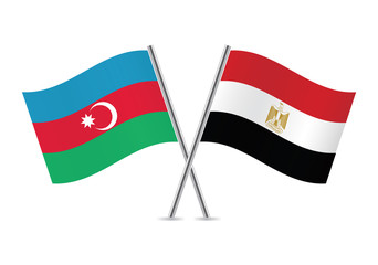 Azerbaijan and Egypt flags. Vector illustration.