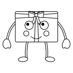 gift box happy  emoji icon image vector illustration design  black line