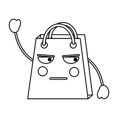 Fototapeta premium shopping bag angry emoji icon image vector illustration design black line
