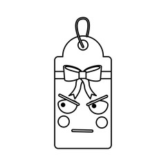gift or price tag angry emoji icon image vector illustration design  black line