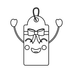 gift or price tag happy emoji icon image vector illustration design  black line