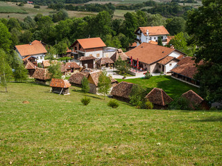 Fototapeta na wymiar Traditional village in the Bosnian mountains