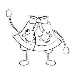 christmas bell emoji icon image vector illustration design 