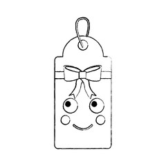 gift or price tag happy emoji icon image vector illustration design  