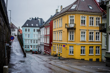 Fototapeta na wymiar Raining in Bergen, Norway