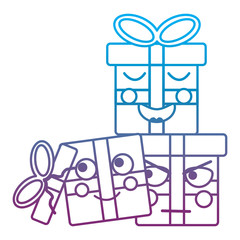 gift boxes emoji icon image vector illustration design   blue to purple ombre line