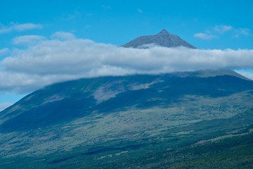Fototapeta na wymiar Portugal's highest mountain is Mount Pico on Pico Island in the Azores 