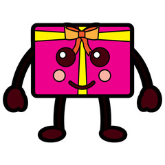 gift box happy emoji icon image vector illustration design 