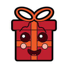 gift box happy emoji icon image vector illustration design 