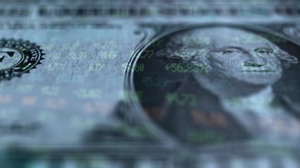 Hundred Dollar Bill Ben Franklin Close up -Stock Market Overlay - Powered by Adobe