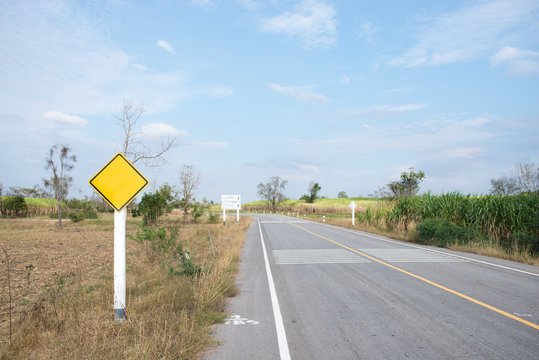 Empty sign on desert road