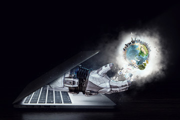 Media technology in space. Mixed media