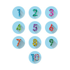 set number abstract trianggle 