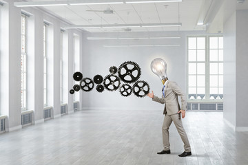 Fototapeta premium He never stops to move forward. Mixed media