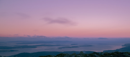 On top of Mount Wellington in Hobart, Tasmania during the day.