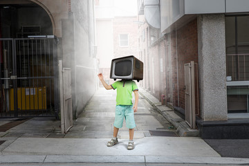 TV addicted children. Mixed media