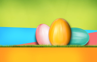 Fototapeta na wymiar colorful easter eggs modern abstract background 3d rendering