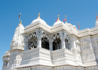 Toronto Mandir spire and flags 2008