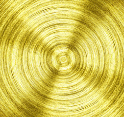 a metal Gold iron with circular texture background.