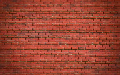Naklejka na ściany i meble Red brown block brick wall Beautifully arranged texture background.