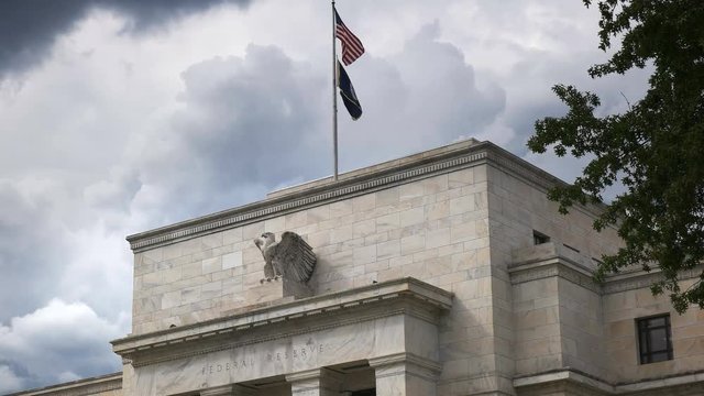 close up of the exterior of the federal reserve building in washington, dc