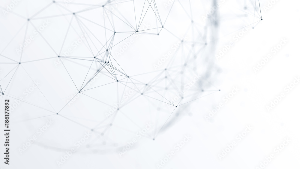 Wall mural abstract futuristic network on background illustration