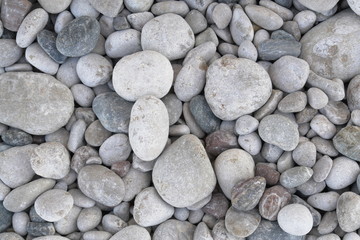 white and colorful pebbles style