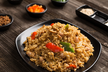 tasty japanese food on table