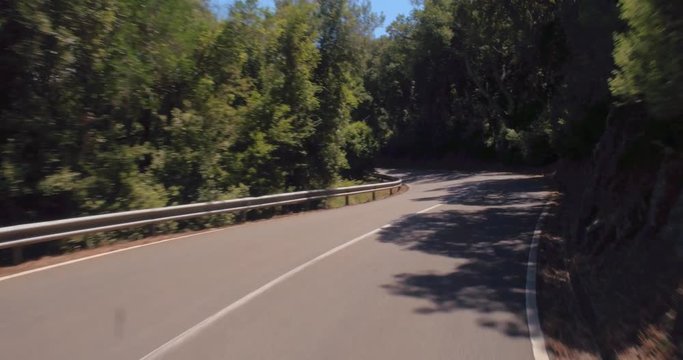 Video shot of driving through Giara di Gesturi landscape on a sunny day