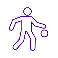 Basketball Dribbling Outline Sport Figure Symbol Vector Illustration Graphic