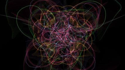 Abstract wavy design element on black background