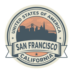 Stamp or label with name of San Francisco, California