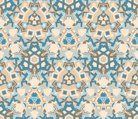 Abstract seamless pattern, background. Graphic mosaic. Geometric elements, painted in vintage colors. Useful as design element for texture and artistic compositions.