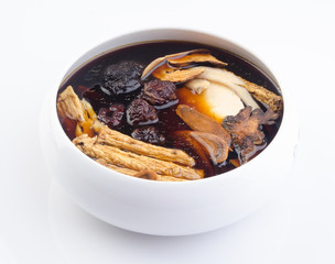 Chinese traditional herbs or medicine. the chinese words is not a logo or trademark.