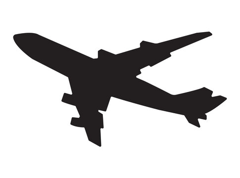 Flying airplane silhouette illustration