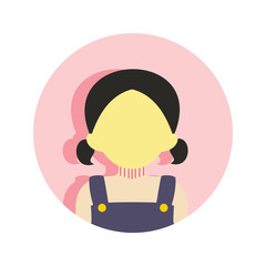 Cute Young Girl People Vector Illustration Graphic