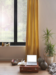 window and curtain style decoration