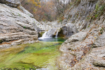 River in the mountains background