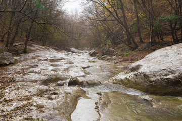 River in the mountains background
