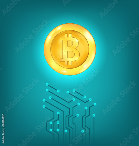 Circuit Background Design Make Crypto Currency Bitcoin Virtual - 