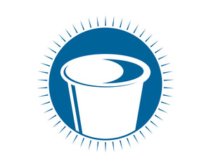 blue plastic glass icon image vector circle