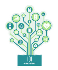 IoT ( internet of things ) image illustration /tree (blue)
