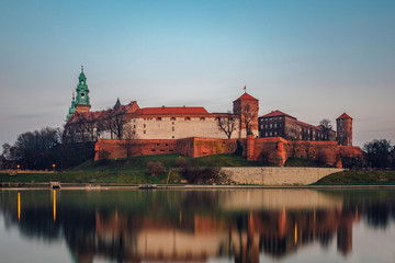 Obraz premium The Wawel castle at dusk