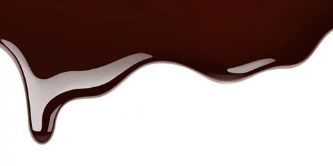Foto op Plexiglas Melted chocolate leaking on white background realistic illustration © Artem Shevchenko