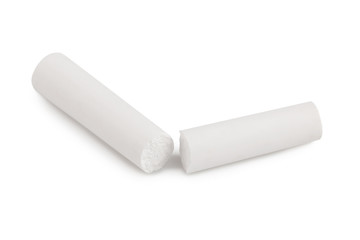 White chalk isolated on a white background