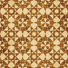 Retro brown Islam seamless geometry pattern background eastern style ornament