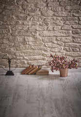 wall and wallpaper decoration books and vase style